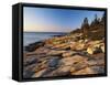 Mt Desert Island, View of Rocks with Forest, Acadia National Park, Maine, USA-Adam Jones-Framed Stretched Canvas