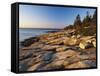 Mt Desert Island, View of Rocks with Forest, Acadia National Park, Maine, USA-Adam Jones-Framed Stretched Canvas