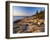 Mt Desert Island, View of Rocks with Forest, Acadia National Park, Maine, USA-Adam Jones-Framed Photographic Print