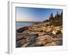 Mt Desert Island, View of Rocks with Forest, Acadia National Park, Maine, USA-Adam Jones-Framed Photographic Print