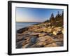 Mt Desert Island, View of Rocks with Forest, Acadia National Park, Maine, USA-Adam Jones-Framed Photographic Print