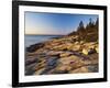 Mt Desert Island, View of Rocks with Forest, Acadia National Park, Maine, USA-Adam Jones-Framed Photographic Print