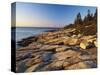 Mt Desert Island, View of Rocks with Forest, Acadia National Park, Maine, USA-Adam Jones-Stretched Canvas