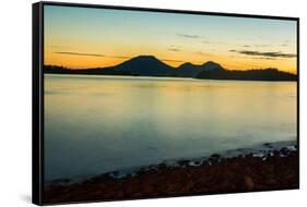 Mt. Edgecumbe at dusk, Kruzof Island, Sitka, Alaska-Mark A Johnson-Framed Stretched Canvas