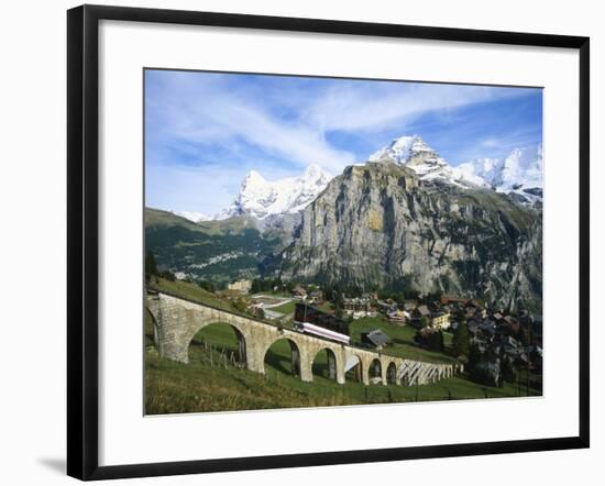 Mt Eiger, Mt Jungfrau and Mt Monch, Murren, Bernese Oberland, Switzerland-Hans Peter Merten-Framed Photographic Print