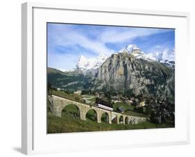 Mt Eiger, Mt Jungfrau and Mt Monch, Murren, Bernese Oberland, Switzerland-Hans Peter Merten-Framed Photographic Print