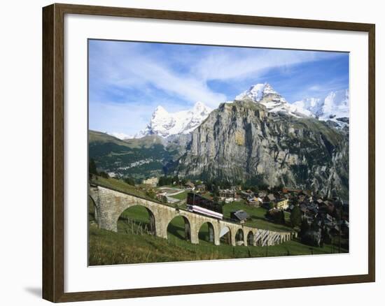 Mt Eiger, Mt Jungfrau and Mt Monch, Murren, Bernese Oberland, Switzerland-Hans Peter Merten-Framed Photographic Print