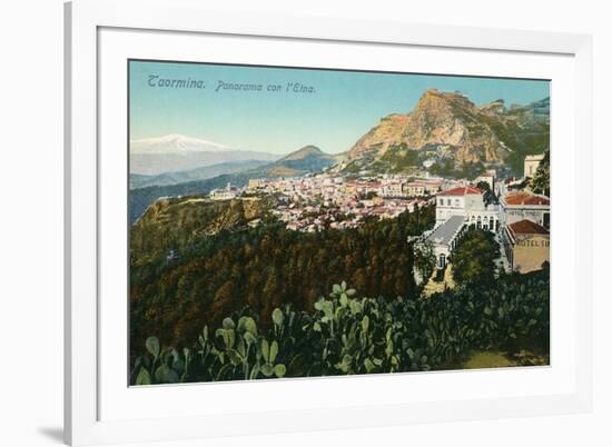 Mt. Etna from Taormina, Sicily, Italy-null-Framed Art Print