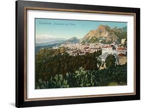 Mt. Etna from Taormina, Sicily, Italy-null-Framed Art Print