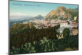 Mt. Etna from Taormina, Sicily, Italy-null-Mounted Art Print