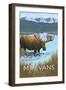 Mt. Evans, Colorado Elv. 14,270 - Moose and Lake-Lantern Press-Framed Art Print