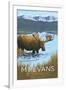 Mt. Evans, Colorado Elv. 14,270 - Moose and Lake-Lantern Press-Framed Art Print