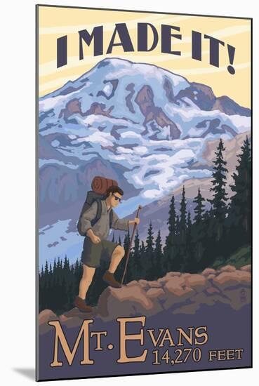 Mt. Evans, Colorado - Hiking Scene-Lantern Press-Mounted Art Print