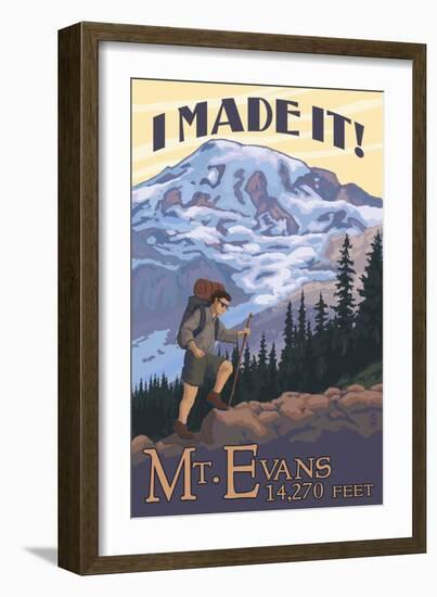 Mt. Evans, Colorado - Hiking Scene-Lantern Press-Framed Art Print