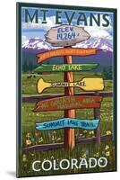 Mt. Evans, Colorado - Sign Destinations-Lantern Press-Mounted Art Print