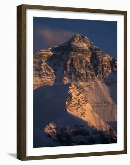 Mt. Everest at Sunset From Rongbuk, Tibet-Vassi Koutsaftis-Framed Premium Photographic Print