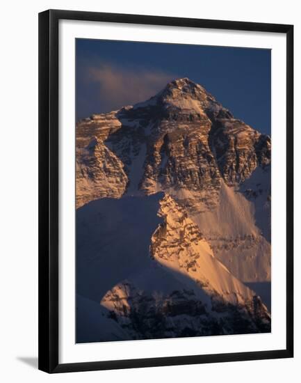 Mt. Everest at Sunset From Rongbuk, Tibet-Vassi Koutsaftis-Framed Premium Photographic Print