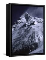 Mt. Everest from South with Dark Blue Sky, Nepal-Michael Brown-Framed Stretched Canvas