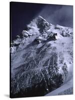 Mt. Everest from South with Dark Blue Sky, Nepal-Michael Brown-Stretched Canvas