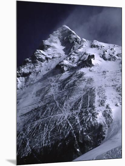 Mt. Everest from South with Dark Blue Sky, Nepal-Michael Brown-Mounted Premium Photographic Print