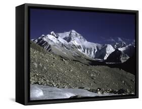 Mt. Everest Seen from the North Side, Tibet-Michael Brown-Framed Stretched Canvas