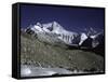 Mt. Everest Seen from the North Side, Tibet-Michael Brown-Framed Stretched Canvas