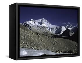 Mt. Everest Seen from the North Side, Tibet-Michael Brown-Framed Stretched Canvas