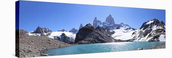 Mt Fitz Roy and Laguna Los Tres, Panoramic View, Fitzroy National Park, Argentina-Mark Taylor-Stretched Canvas