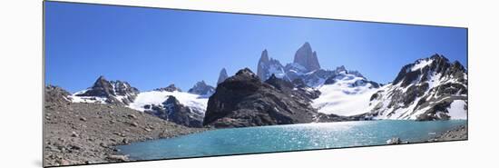 Mt Fitz Roy and Laguna Los Tres, Panoramic View, Fitzroy National Park, Argentina-Mark Taylor-Mounted Photographic Print