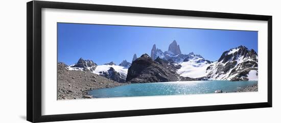 Mt Fitz Roy and Laguna Los Tres, Panoramic View, Fitzroy National Park, Argentina-Mark Taylor-Framed Photographic Print