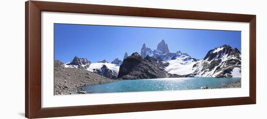 Mt Fitz Roy and Laguna Los Tres, Panoramic View, Fitzroy National Park, Argentina-Mark Taylor-Framed Photographic Print