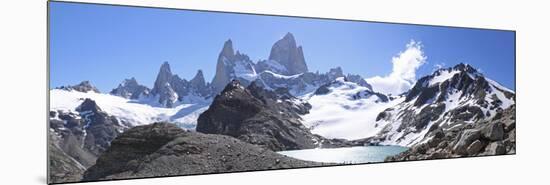 Mt Fitz Roy and Laguna Los Tres, Panoramic View, Fitzroy National Park, Argentina-Mark Taylor-Mounted Photographic Print