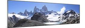 Mt Fitz Roy and Laguna Los Tres, Panoramic View, Fitzroy National Park, Argentina-Mark Taylor-Mounted Photographic Print