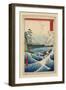 Mt. Fuji and a Rough Surf-null-Framed Art Print