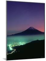 Mt. Fuji and City Lights, Viewed from Mitsu Tohge, Yamanashi, Japan-null-Mounted Photographic Print