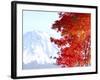 Mt. Fuji and Japanese maple tree in autumn, Yamanashi Prefecture, Honshu, Japan-null-Framed Photographic Print