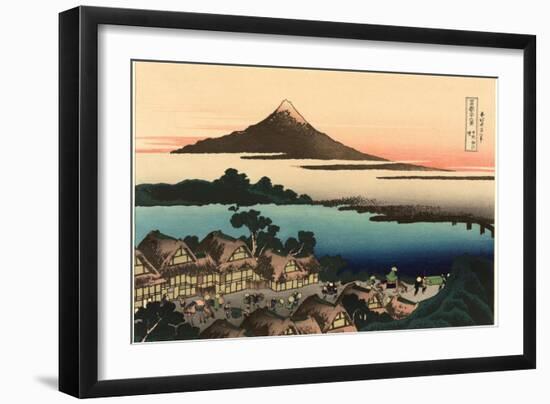 Mt. Fuji and Japanese Village-null-Framed Art Print