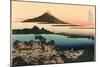 Mt. Fuji and Japanese Village-null-Mounted Art Print