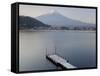 Mt. Fuji and Lake Kawaguchi, Kansai Region, Honshu, Japan-Peter Adams-Framed Stretched Canvas