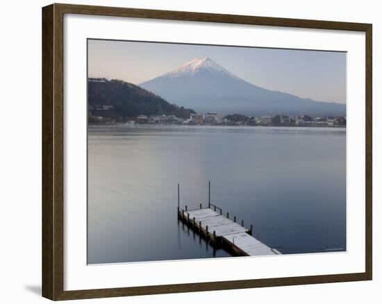 Mt. Fuji and Lake Kawaguchi, Kansai Region, Honshu, Japan-Peter Adams-Framed Photographic Print