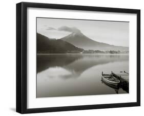 Mt. Fuji and Lake Kawaguchi, Kansai Region, Honshu, Japan-Peter Adams-Framed Premium Photographic Print