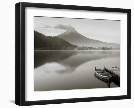 Mt. Fuji and Lake Kawaguchi, Kansai Region, Honshu, Japan-Peter Adams-Framed Photographic Print