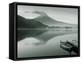 Mt. Fuji and Lake Kawaguchi, Kansai Region, Honshu, Japan-Peter Adams-Framed Stretched Canvas