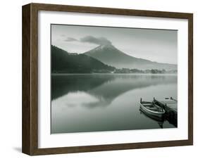 Mt. Fuji and Lake Kawaguchi, Kansai Region, Honshu, Japan-Peter Adams-Framed Photographic Print