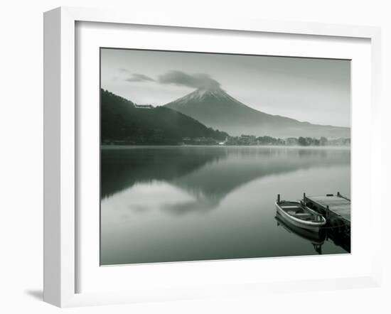 Mt. Fuji and Lake Kawaguchi, Kansai Region, Honshu, Japan-Peter Adams-Framed Photographic Print