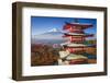 Mt. Fuji and Pagoda during the Fall Season in Japan.-SeanPavonePhoto-Framed Photographic Print