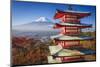 Mt. Fuji and Pagoda during the Fall Season in Japan.-SeanPavonePhoto-Mounted Photographic Print