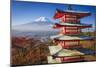 Mt. Fuji and Pagoda during the Fall Season in Japan.-SeanPavonePhoto-Mounted Photographic Print