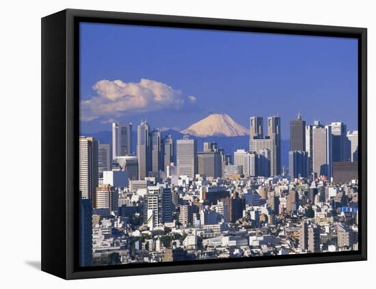 Mt.Fuji and Tokyo Shinjuku Area Skyline, Tokyo, Japan-Steve Vidler-Framed Stretched Canvas