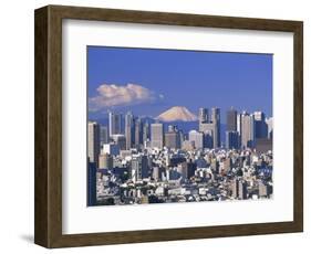 Mt.Fuji and Tokyo Shinjuku Area Skyline, Tokyo, Japan-Steve Vidler-Framed Photographic Print